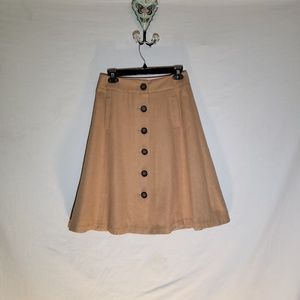 *Banana Republic* Tan front button A-line skirt, size 2
